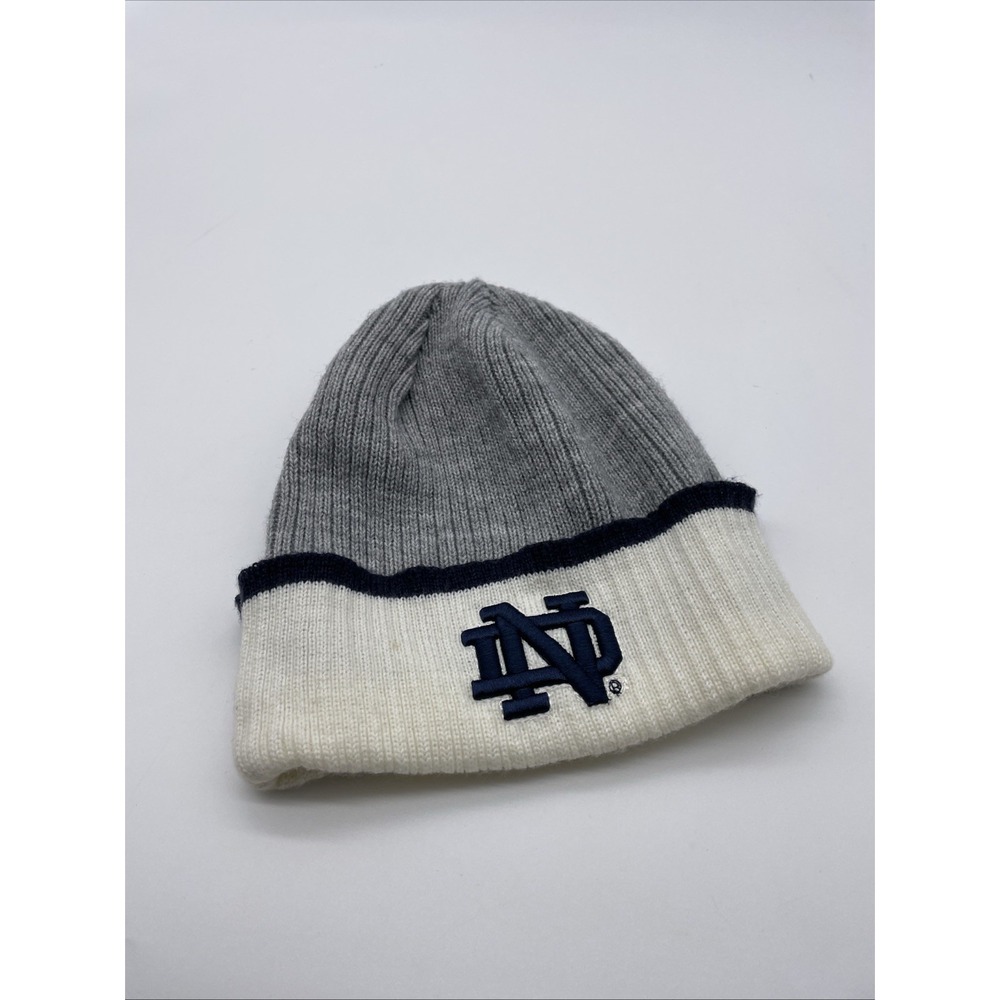 Notre Dame Fighting Irish Knit Cuffed Beanie Navy Gray‎ White One Size
